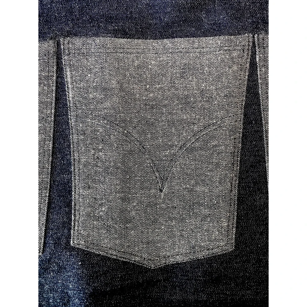 Manual Set of 4 Heavy Duty Denim Placemats 3 Utensil Pockets Blue Cotton 13